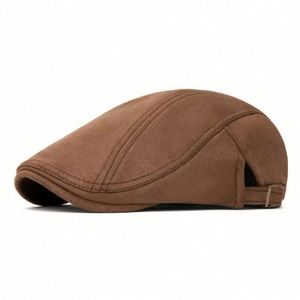 Nouveau Béret Populaire en Daim Végétalien Automne-Hiver pour Homme, Chapeau de Boulanger Tendance, Chapeau Ivy à Bord Court pour Voyage en Extérieur - Product Image 2