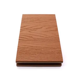 High Quality 138*22mm Exterior 3D Embossed Recycled Waterproof 3D WPC Decking with Sanding