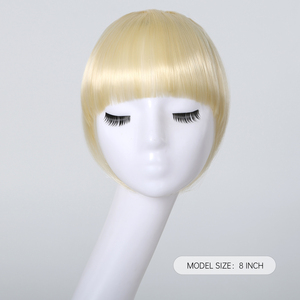 JZW all'ingrosso capelli frangia parrucchino biondo Bang parrucche sintetico 8 pollici extension Clip In parrucchino frangia per capelli per le donne - Product Image 4