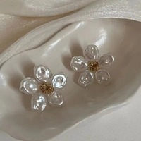 KCXBB019-DA Anting Mutiara Bunga Barok Anting Sederhana untuk Wanita Hadiah Aksesori Perhiasan Fashion