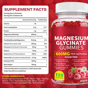 Gomitas de Glicinato de <span class=keywords><strong>Magnesio</strong></span> que Favorecen <span class=keywords><strong>el</strong></span> Estado de Ánimo <span class=keywords><strong>y</strong></span> la Función Cognitiva, Relajación <span class=keywords><strong>y</strong></span> Sueño Reparador, para Músculos <span class=keywords><strong>y</strong></span> Nervios con <span class=keywords><strong>Potasio</strong></span> - Product Image 6