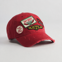 Casquette de baseball unisexe vintage délavée et vieillie, style 'Dad Hat', avec broderie multi-écussons, logo personnalisé, 6 panneaux, casquette snapback OEM, vente en gros
