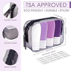 Lot de Bouteilles de Voyage Portables en Silicone Multicolores Anti-fuite, Meilleure Qualité, Capacités 38/60/90 ml, Logo Personnalisé - Product Image 2