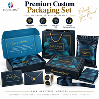 Boîte à courrier de luxe bleu marine personnalisée avec logo imprimé en feuille d'or, boîtes d'emballage cadeau pour mariage, pour la mariée, le marié, anniversaire, souvenir