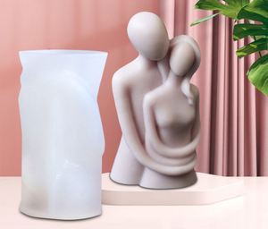 Carving Art Home Decoration Mould Wedding Gift <b>Large</b> 3D Romantic Couple Portrait Silicone <b>Candle</b> Mold for Resin Casting - Product Image 6