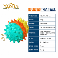 YAOYUE Ballon interactif pour chien, jouet sonore, distributeur de friandises à libération lente, nettoyant pour les dents, 3 couleurs