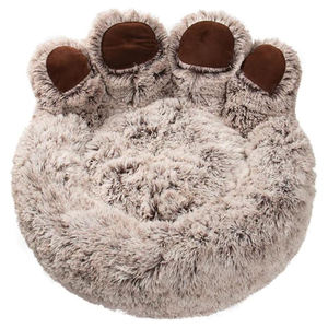 Cama de Felpa para Mascotas de Alta Calidad al por Mayor, Diseño de Pata de Oso, Cama Suave y Cálida para Perros y Gatos - Product Image 1