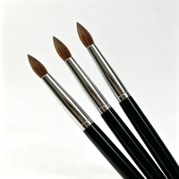 Outil de manucure professionnel en acrylique et nylon, grande taille US, populaire, avec manche en métal, pour salon et DIY