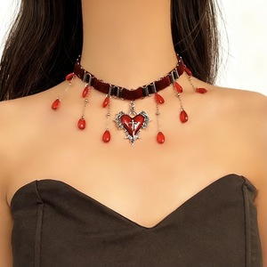 Collana alla <span class=keywords><strong>Moda</strong></span> con Croce Esagerata, Goccia d'Acqua e Nappine, Design di Nicchia, Accessorio di Lusso Leggero - Product Image 2