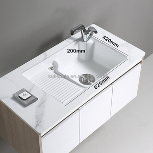 Lavabo <span class=keywords><strong>de</strong></span> Cerámica <span class=keywords><strong>de</strong></span> Diseño Moderno <span class=keywords><strong>para</strong></span> Baño, Lavabo Sobre Encimera, Lavabo <span class=keywords><strong>para</strong></span> Lavandería - Product Image 3