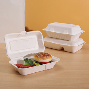 Tự nhiên phân hủy sinh học 100% compostable dùng một lần hình chữ nhật mía bã mía thực phẩm Bộ đồ ăn khay - Product Image 2