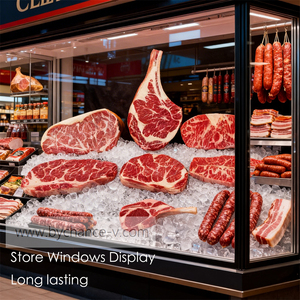 Modelo de carne sintética realista tipo tomahawk para decoración y exhibición en congeladores, carnicerías, supermercados y escaparates de delicatessen. - Product Image 4