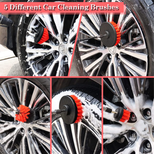 مجموعة فرش تنظيف السيارة الناعمة للمثقاب مكونة من 24 قطعة، أداة تنظيف للداخل والخارج ولوحة العدادات والعجلات، طقم غسيل لوحة العدادات لتنظيف السيارات - Product Image 6