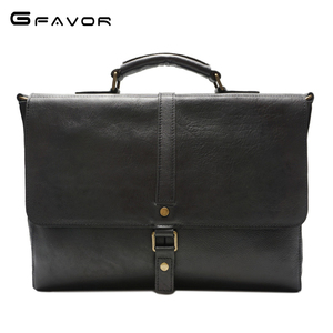 Usine Vintage hommes <span class=keywords><strong>avocat</strong></span> affaires bandoulière mallette pour ordinateur portable pleine fleur Crazy Horse cuir de vachette sac de messager - Product Image 2