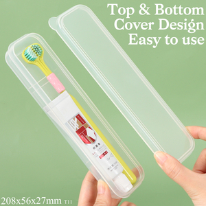 SUNSHING Portable Toothbrush Packing Box Clear Cutlery Container <b>Toothpaste</b> Travel Case Plastic Storage Box for Toothbrush - Product Image 2