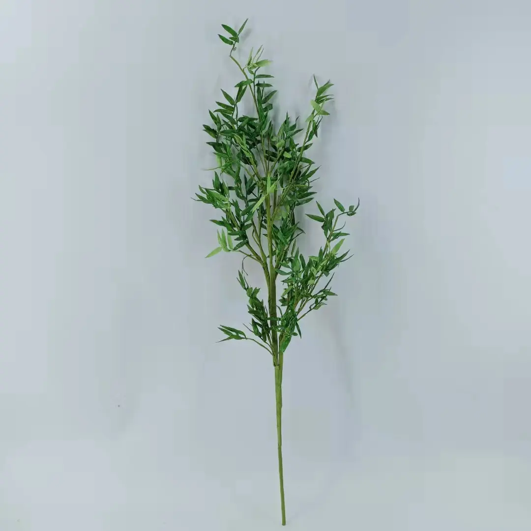 Wholesale evergreen plastic artificial plant leaves bamboo branch