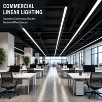 Luminaire suspendu linéaire pour plafond de salle de sport en aluminium noir personnalisé, garantie 2 ans, LED à CRI élevé 90, dimmable, IP20