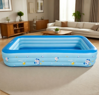 Chaise Longue Gonflable Marazual pour Piscine, en PVC Écologique, Design Monde Marin Bleu, Capacité 100-500KG, 5-10 Personnes
