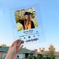 Cadre photo musical personnalisé, décoration d'intérieur, veilleuse, lampe LED en acrylique, cadeau romantique pour anniversaire, remise de diplôme, bébé, pour les couples, les étudiants
