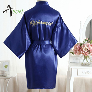 Regalo della sposa abito da damigella d'onore in raso vestaglia in raso a buon mercato abito da sposa <span class=keywords><strong>kimono</strong></span> da sposa - Product Image 5