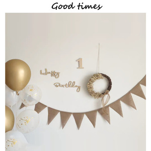Autocollants muraux en bois pour anniversaire de 100 jours, style japonais, décorations de ballons alphabet pour enfants, toile de fond photo murale - Product Image 2