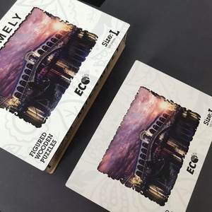 Puzzle en bois noir <span class=keywords><strong>de</strong></span> haute qualité avec boîte en MDF Puzzle en bois découpé au laser <span class=keywords><strong>de</strong></span> forme unique Vase Van Gogh <span class=keywords><strong>Nuit</strong></span> étoilée - Product Image 4