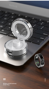 CY-R13 Nouvelle bague intelligente en acier inoxydable, écran tactile, fréquence cardiaque, oxygène sanguin, sommeil, exercice, contrôle par application, télécommande pour e-book - Product Image 6