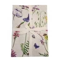 Nouvelle nappe HOMEMART de haute qualité en polyester et lin mélangés, motif végétal imprimé, 90% polyester 10% lin, logo personnalisé