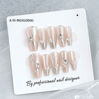 Uñas Postizas de ABS Grueso de Alta Calidad, 10 Piezas, Pre-diseñadas, Cuadradas y Stiletto, con Pegamento