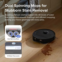 Slim Robot Aspirateur et Vadrouille Combo Ultra Mince Reconnaissance Avancée des Obstacles Brosse Latérale Vadrouille Auto Mop Lavage Séchage Auto Vidange
