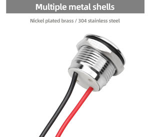 12mm kogelkop signaallampen metalen <span class=keywords><strong>LED</strong></span>-indicatorlampen blauw licht met draad waterdicht IP65 <span class=keywords><strong>indicator</strong></span> - Product Image 4