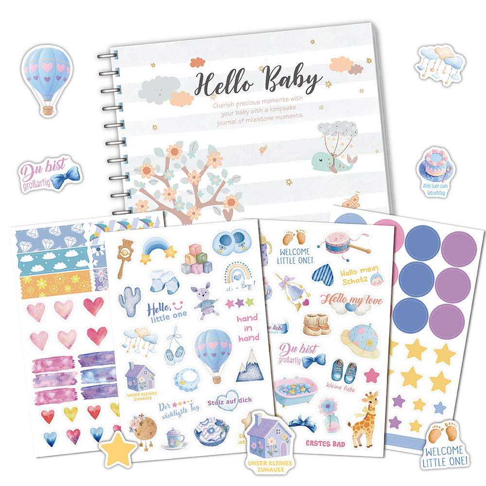 Pz047 bebé hito de crecimiento libro de registro ym012-b(4) azul