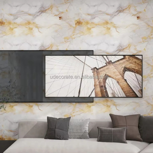 UDK vinilo brillante dorado 1,2*3M hoja de mármol autoadhesiva pegatina de pared para decoración de interiores precio de fábrica - Product Image 2
