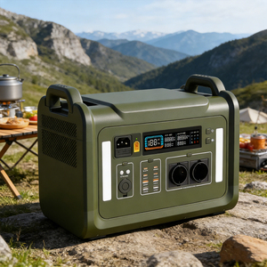 Station d'alimentation portable haute puissance à onde sinusoïdale pure avec batterie LiFePO4 2000 Wh, stockage cloud, MPPT solaire et démarreur de secours - Product Image 1