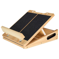 Planche inclinée en bois pour étirements des mollets, avec angles réglables, déflecteur amovible, poignée portable