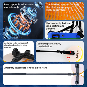 Outil de nettoyage efficace du système de panneaux solaires <span class=keywords><strong>Brosse</strong></span> à disque <span class=keywords><strong>rotative</strong></span> flexible pour le nettoyage photovoltaïque pour l'utilisation du toit - Product Image 3