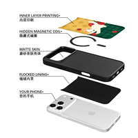 Coque de téléphone AG Feeling Black Edge avec motif chat tomate doré pour iPhone 17, 17 Pro Max, 16 Pro, 15, 15 Pro Max, 15 Pro, 14 Pro Max – Coque magnétique