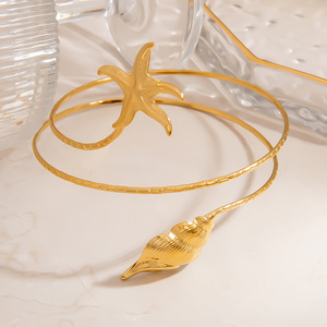 สร้อยข้อมือสแตนเลสสตีล ดีไซน์ปลาดาวและเปลือกหอย เครื่องประดับชายหาด แฟชั่นสำหรับผู้หญิง - Product Image 3