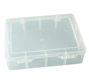 DRX SPC211-1 Transparent Plastic Divided Storage Box with lid