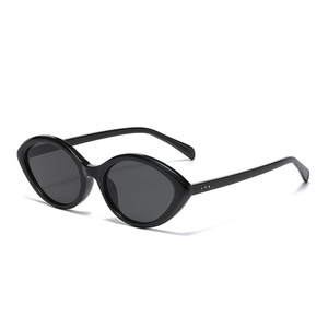 Jamie 24034 Small Oval Sunglasses <b>Black</b> <b>Frame</b> UV400 Women Outdoor Fashion - Product Image 1