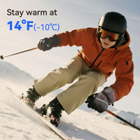 Gants de ski chauffants pour l'hiver, à doigts entiers, chauffants au dos de la main, microfibre auto-chauffante, écran tactile, batterie 4000 mAh, coupe-vent, amovibles