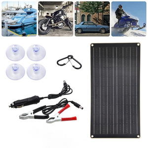 Panel solar flexible de 40W 18V con doble salida USB ETFE negro para cargar teléfonos, coches y barcos - Product Image 4