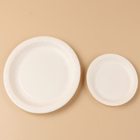 Haute qualité Lanweier 6789 pouces jetable biodégradable blanc minimaliste assiettes en papier vaisselle pour les fêtes pique-niques Dim Sum