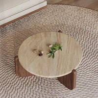 Table basse moderne en bois avec plateau en ardoise, facile à nettoyer, meuble de salon pour petits appartements et salons