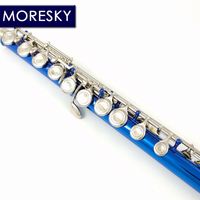 MORESKY C Major Flute 16 CloseC Keys Blue with E Key Cupronickel Painted Metal