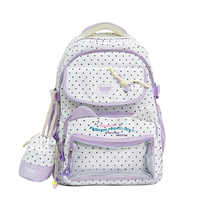 Sac à dos pour enfants avec poche transparente, petite pochette à cordon, sac à dos d'école pour adolescentes