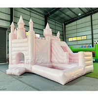 Offre Spéciale Château Gonflable Rose Pastel PVC Grande Maison de Rebond pour Adultes et Enfants