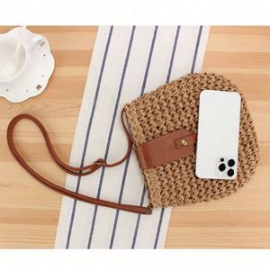 Summer Women Crossbody Woven Bag Handmade <b>Small</b> Bag Seaside Vacation Beach Crossbody Bag - Product Image 5