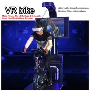 แว่นตาอัจฉริยะสำหรับเล่นเกมแข่งจักรยานดีไซน์ล้ำสมัยสีดำ พร้อมหูฟังและที่จับแบบ Thrust สำหรับฝึกซ้อมกีฬา - Product Image 1