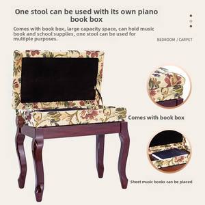 Taburete de Piano de tela de lino ajustable cómodo transpirable Universal Individual Doble <span class=keywords><strong>para</strong></span> adultos accesorio de instrumento Musical - Product Image 3